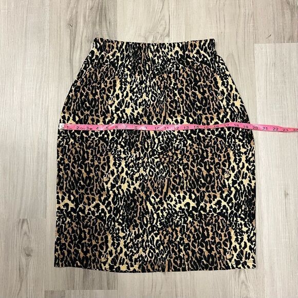 NWOT vintage AB Studio knee length animal print skirt. Stretchy. Sz LIKE L - Picture 8 of 9